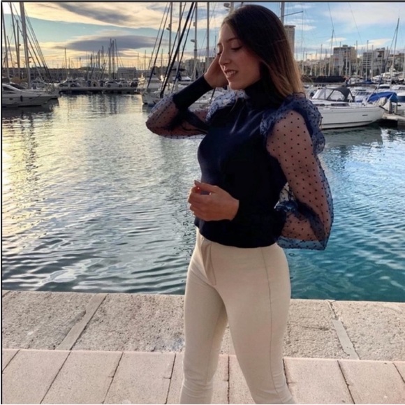 NWT Zara Organza sleeve sweater - Size Large - Picture 4 of 5